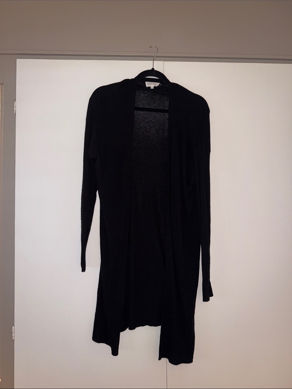 Bella Dahl Black Open-Front Long Cardigan